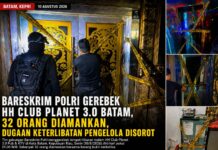 Bareskrim Polri Gerebek HH Club Planet 3.0 Batam, 32 Orang Diamankan